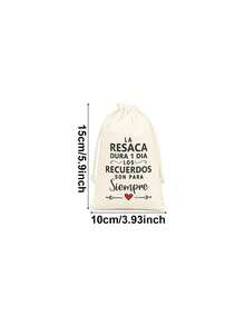 10pcs Beige Drawstring Gift Bags For Spanish Wedding Parties - Ideal For Hangover Recovery Supplies & Post-Party Kit Packaging, Reusable & Durable - Multicolor - View 3