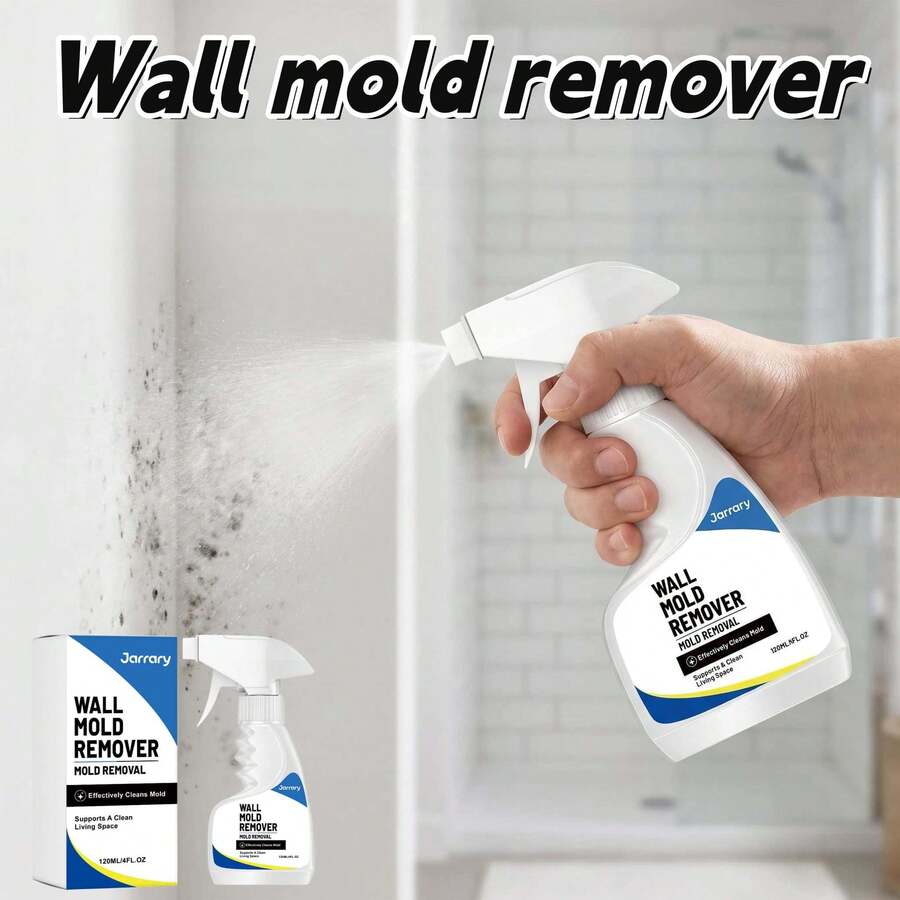 120ml Wall Mold Remover Spray, Effective Mildew Stain Cleaner, Household Mold Removal Agent For Bathroom, Kitchen, Tile Grout & Wall Surfaces, Keep Living Space Clean
