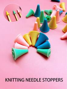 Sweet Macaron Color Non-Slip Needle Point Protectors Set, 5pcs/20pcs Optional, Practical Knitting Accessories To Lock Loops And Prevent Pricks, Ideal Travel Craft Tool For Sweater Makers And Crochet Doll Enthusiasts - Sweater and Hat - View 3