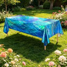 1pc/3pcs Premium Blue Ocean Summer Plastic Tablecloth, 54 X 108 Inch Disposable Rectangular Tablecloth, Suitable For Birthday, Graduation Party, Anniversary, Bachelor Party, Beach Party, Pool Theme Events Decoration - Multicolor - View 6