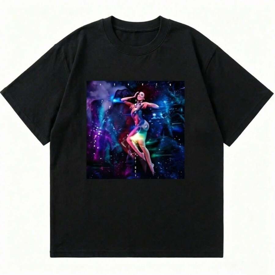 Camisetas vintage de la rapera Doja Cat Scarlet con estampado gráfico para hombre y mujer, estilo hip hop, manga corta. - Negro - Ver 1