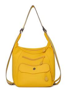 Women's Fashion Backpack Suitable For Daily Outings, Travel, Shopping And Strolling - Yellow - View 3