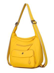 Women's Fashion Backpack Suitable For Daily Outings, Travel, Shopping And Strolling - Yellow - View 4