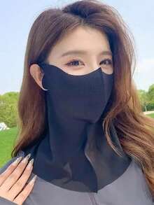 1件女款夏季防曬全臉頸部面罩，冰絲面罩式防曬面罩，長款UV防曬遮陽面罩 - 普通款 - 查看 16