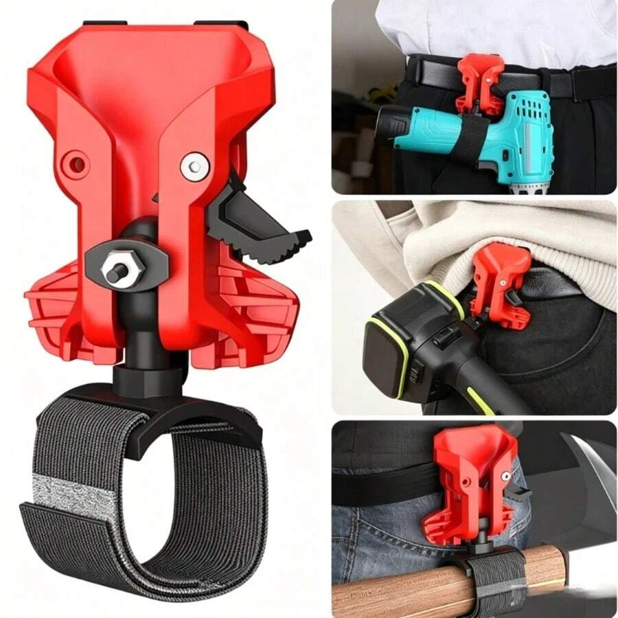 3PCS/SET Electric Tool Waist Hook, Quick Release Double Lock, Metal Belt Attachment For Carrying Multiple Hand Tools, High Durability Double Waist Mount With Drop Protection, Self-Locking Drill Holder For Electrician, Screwdriver, Power Drill, Hammer