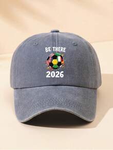 1pc Unisex 2026 World Cup Black Multi-Color Football Print Outdoor Casual Fashion Adjustable Size Sun Protection Soft Vintage Distressed Street Party Gathering Washed Baseball Cap Dad Hat Youth Cap Suitable For Daily Wear Versatile Camping Beach Travel Football Match Cheering - A - View 8
