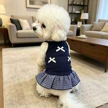 1件裝狗狗春夏薄款透氣吊帶背心洋裝，適合小型犬與貓，幼犬衣物，寵物狗衣，貓咪用品，寵物狗，狗狗衣服，貓咪用品，小型犬，狗狗衣物，優雅派對洋裝，洋裝，貓咪衣物，吉娃娃，臘腸狗，寵物衣物，吉娃娃狗衣，兔子 - 彩色 - 查看 1