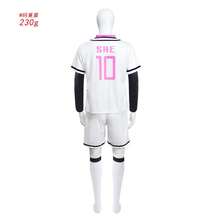 Disfraz de cosplay de la camiseta de Blue Prison, disfraz de cosplay del equipo alemán, camiseta roja y negra de anime, Isagi Yoichi. - Sae Itoshi [Número 10, Rosa y Blanco] - Ver 1