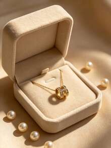 H Letter Pendant Enamel Necklace, Titanium Steel Gold Plated, Hypoallergenic Women Neck Jewelry Gift - H-shaped Gold Openwork Necklace - View 3