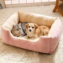 Winter-Use, Warm, Square Pet Bed For Small Dogs And Cats, Soft Fleece, Extremely Comfortable, Washable Pet Cushion. - Pink S-50*40CM - View 2