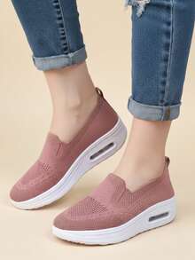 New Women Comfortable Breathable Low-Top Casual Sneakers, Preppy College Style Fashion Vacation Street Wear - 粉色 - 查看 3