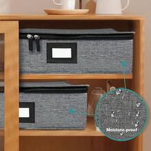 Stemware Storage Cases - 2 Cup Holders, Dark Grey - View 3