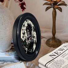 1pc 3D Black No-Drill Photo Frame, Gothic Oval Photo Frame, Suitable For Home Decor, Office Decor, Holiday Decor - 8 - View 6