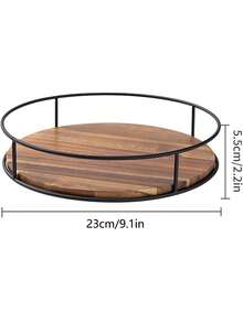 Rotating Round Wooden Storage Rack, Suitable For Desktop And Cabinet Organization, Ideal For Kitchen, Bathroom And Home Decor, With 360° Rotating Turntable Storage Rack, Suitable For Displaying Bottles, Cans And Small Items - View 10