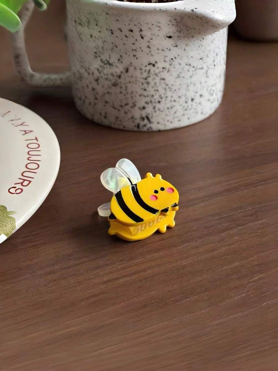 1pc Cute Little Bee Hair Clip, Mini Cartoon Animal Hair Claw, Adorable & Playful Women's Hair Accessory - Multicolor - View 1