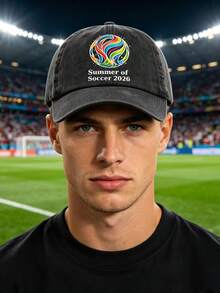 1pc 2026 USA Canada Mexico World Cup Baseball Cap Vintage Washed Distressed Baseball Cap - A - View 2