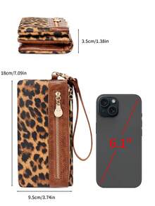 FOREVER MIYIN Minimalist Leopard Print Women Wallets, Multi Card Holder Wristlet Coin Purse, Large Capacity Passport Organizer Bags For Daily Travel Essentials - Multicolor - View 12