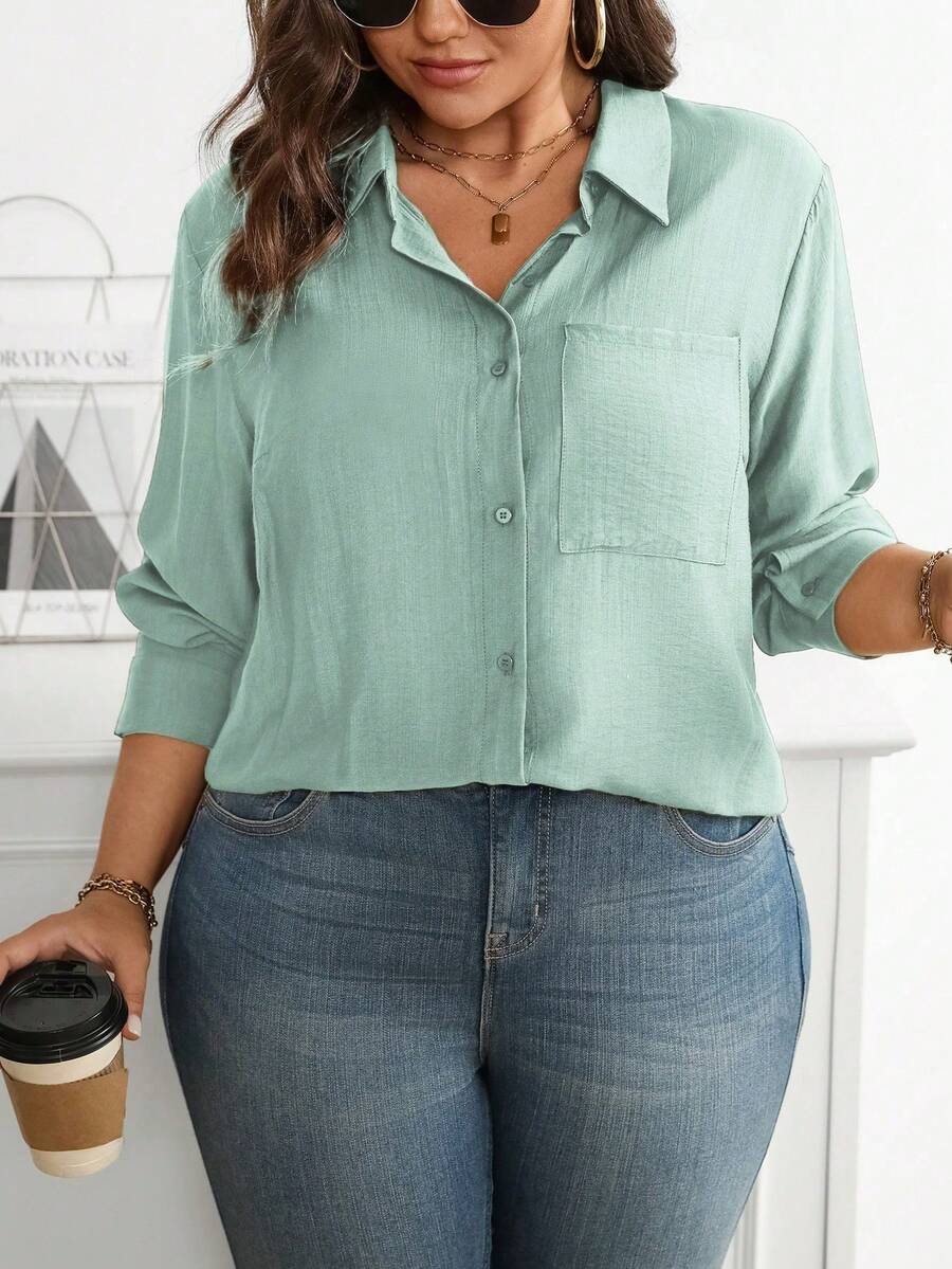 Women Blouses & Shirts - Mint Green - View 1