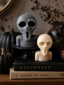 1pc 3D Ghost Face Candle Silicone Mold, Halloween Style, For Aromatherapy Candles, Plaster Crafts, Holiday Decor And Gift Making - Ghost Face Silicone Mold - View 8