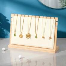 1 support d'affichage de pendentif de collier en bois amovible, présentoir à bijoux, support robuste, accessoire d'exposition, affichage et rangement, convient pour des occasions comme Noël, peut être utilisé dans les chambres, les salles de maquillage, les comptoirs à bijoux et en toute saison. - Support collier plaque support - Voir 8