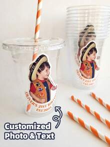 1/10/28/48pcs Customized Portrait Stickers, Personalized Photo Stickers, Custom Text Labels, Customizable Photo & Text Waterproof PVC Stickers, Multiple Sizes Suitable For Graduation Party, Bachelor Party, Wedding Party, Perfect For Wedding, Home, Office, Party Decoration, Personalized, Colorful Labels, Perfect For Her, Him, Friends, Family, Couples, Newlyweds, Perfect For Party, Birthday, Wedding Celebration - Multicolor 1 - View 4