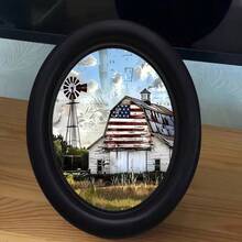 1pc 3D Black No-Drill Photo Frame, Gothic Oval Photo Frame, Suitable For Home Decor, Office Decor, Holiday Decor - 18 - View 2