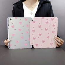 水彩粉色蝴蝶結印花平板保護殼，相容 iPad 10代 10.9 吋 2022/Air 13(M3 2025)/Air 11(M3 2025)，相容 ，相容 Oppo Pad，相容 Matepad，相容 Vivo Pad，相容 Honor Pad - 彩色 - 查看 1