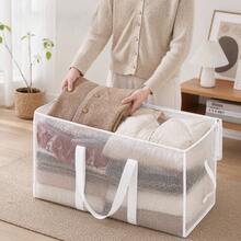 Extra Large Transparent Storage Bag, Waterproof Moisture-Proof Organizer, With Handle And Zipper, Ideal For Bedding, Blankets, Moving, Garage - Multicolor - View 8