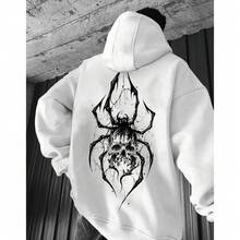 Sudadera unisex con capucha, estampado digital, estilo moderno y casual, para parejas, ideal para otoño e invierno, Halloween. - Negro - Ver 10