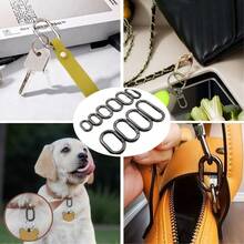 HSDOUBLE 5pcs Oval Metal Spring Hook Keychains, Suitable For Keyring Lanyards, Pet Collar Buckles, Wallet Keyring Replacement Parts - 5pcs - View 8