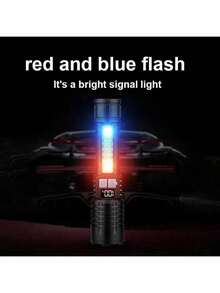 1/2pcs Ultra Bright Rechargeable LED Flashlight, Compact Zoomable Handheld Torch, Suitable For Outdoor Camping, Fishing, Hunting, Hiking, Exploration And Emergency Use, Built-In Battery - A - View 7