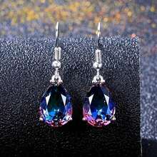 Rhinestone Teardrop Earrings - Showy - View 1