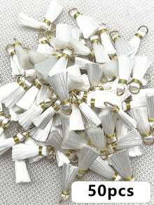 50pcs Colorful Mini Tassel Pendants, Earrings, Bracelets, Keychains, Handmade DIY Jewelry Accessories Decorations - Multicolor - View 7