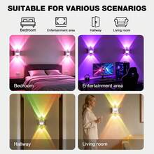 1pc/2pcs RGB Motion Sensor Wall Light, Rechargeable Magnetic Night Light, 3 Color Temperatures, Remote Control (Battery Not Included), Dimmable, Suitable For Bedroom, Hallway And Stairs - RGB Wall Light - View 13