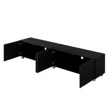Black 180 Cm TV Stand In MDF,Particle Board With Storage For Living Room - 黑色 - 查看 11