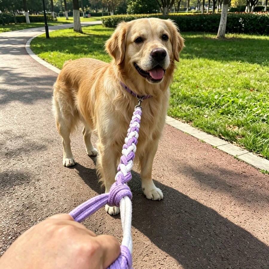 1件/中大型犬牽繩/狗牽繩/防窒息/防逃脫/編織狗牽繩/戶外用/多色/130CM長/2.5CM - 彩色 - 查看 1