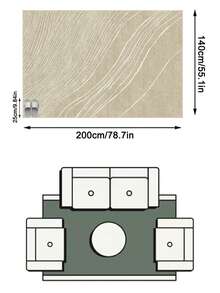 1件法式清新浪漫奢華優雅抽象曲線長方形軟仿羊絨可機洗地毯，適用客廳、臥室、玄關、浴室、走廊、陽台、廚房，室內外通用，四季皆宜大尺寸地板墊，居家裝飾 - 彩色 - 查看 15