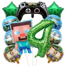 New Steve Pixel World MC Themed Party Balloon Set Birthday Party Decoration Balloons - View 13