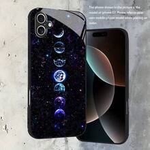 Spedizione 24h da DE/FR/ES – Custodia in vetro temperato con stampa UV motivo fasi lunari e cielo stellato, design di moda 2025 di alta gamma, estetica e antiurto per iPhone 17 16 15 14 13 12 11 Pro Pro Max Plus & Galaxy S21 S22 S23 S24 S25 S26 Ultra, regalo di compleanno per amanti della moda e del cielo stellato - 1 pezzo di immagine a colori - Visualizzare 1