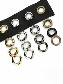 100pcs Metal Grommets Eyelet Buttons, Grommet Eyelets 4-6mm With Washers, Metal Buttons, Heavy-Duty Rivet Fasteners For Bags, Shoes, Tents, Belts & Curtains, Decorative & Functional Button Accessories - View 1
