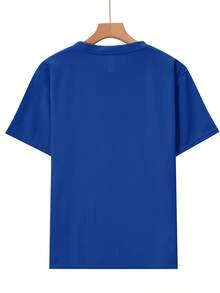 Boy's Number 7 Birthday Party T-Shirt, Featuring A "Birthday Boy" Print In Green Lettering, A Casual Short-Sleeved Sporty Style With Stadium Numbers And A Soccer Ball Design. - Biru - View 5