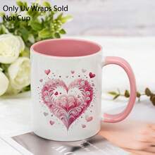 12pcs/Set Patterns Valentine's Day Floral Heart UV DTF Packaging Decals- Self-Adhesive Transfer Paper, Suitable For Mugs, Glasses, Bottles, And DIY Crafts, PVC Material, Romantic Floral HearDesign, Perfect For School Supplies And Art Projects - Multicolor - View 8