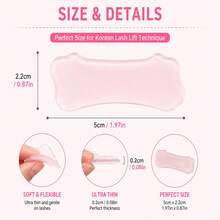 Professional Korean Lash Lift Step 1 Flat Pads 2PCS Reusable Silicone Softening Shields - Baby Pink - View 6