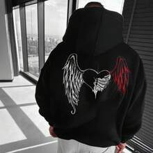Sudadera unisex con capucha, estampado digital, estilo moderno y casual, para parejas, ideal para otoño e invierno, Halloween. - Negro - Ver 3