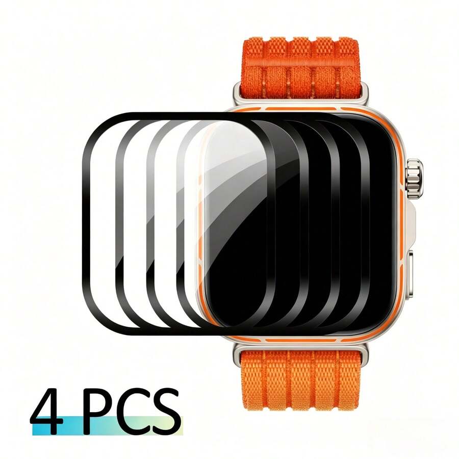 4pcs/Pack Screen Protector For Huawei Watch Fit 4/5/4 Pro/5 Pro Smartwatch, 3D Curved Edge Full Coverage Soft PMMA Film, High Transparency