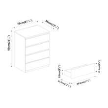 4/5 Drawer Wooden Chest, Handle-Free Storage Cabinet For Bedroom - Grey Carcass + Oak Drawers - View 2