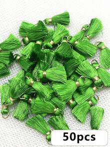 50pcs Colorful Mini Tassel Pendants, Earrings, Bracelets, Keychains, Handmade DIY Jewelry Accessories Decorations - Multicolor - View 9