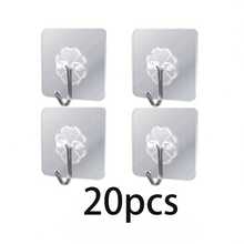 Damage-Free Adhesive Hooks, Wall Hooks For Hanging Items, Suitable For Kitchen, Bathroom, Picture Frames, Posters, Clocks And More, Easy To Tear And Stick Multi-Purpose Hooks, Practical Hooks, Easy Installation, Damage-Free Removal, Damage-Free Hanging, Streamlined Hook Design | Modern | Waterproof | Rust-Proof - A - View 12