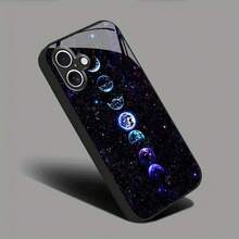 Spedizione 24h da DE/FR/ES – Custodia in vetro temperato con stampa UV motivo fasi lunari e cielo stellato, design di moda 2025 di alta gamma, estetica e antiurto per iPhone 17 16 15 14 13 12 11 Pro Pro Max Plus & Galaxy S21 S22 S23 S24 S25 S26 Ultra, regalo di compleanno per amanti della moda e del cielo stellato - 1 pezzo di immagine a colori - Visualizzare 5