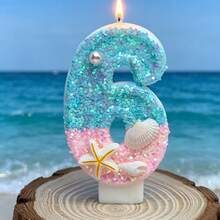海洋系列藍色沙灘數字蠟燭 0-9，適用於生日蛋糕裝飾、節日派對、生日派對、成人派對、畢業典禮 - 查看 13